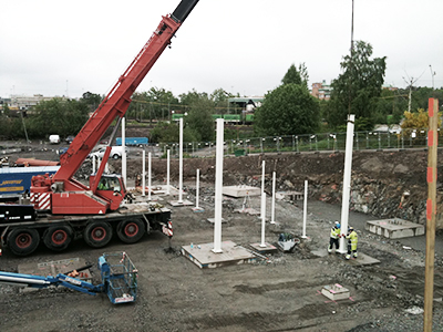 bygge åkeri arkitekt pelare lager